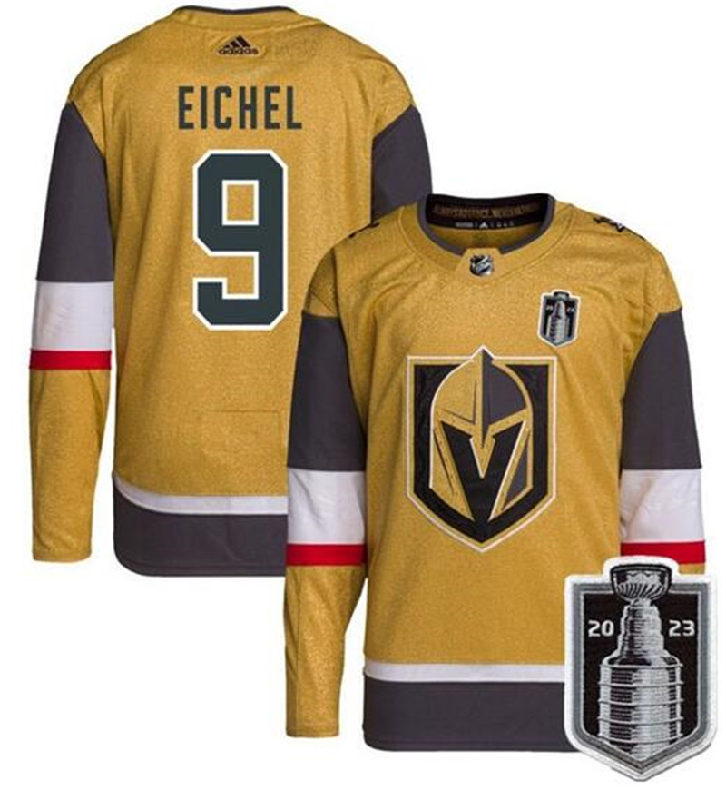 Knights 9 Jack Eichel Gold 2023 Stanley Cup Final Adidas Jersey