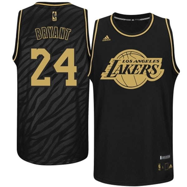 Los Angeles Lakers #24 Kobe Bryant Precious Metals Fashion Swingman Limited Edition Black Jersey