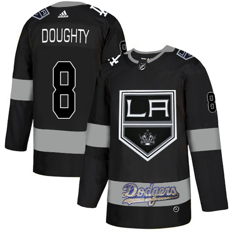 LA Kings With Dodgers 8 Drew Doughty Black  Jersey