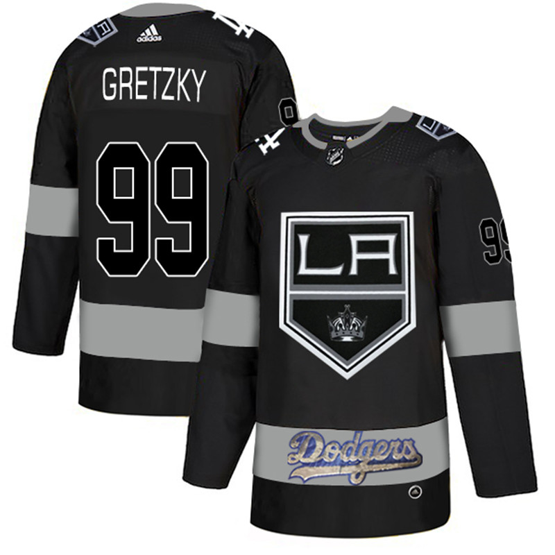 LA Kings With Dodgers 99 Wayne Gretzky Black  Jersey