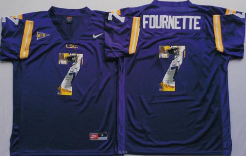LSU Tigers 7 Leonard Fournette Purple Player Fashion Stitched NCAA Jersey