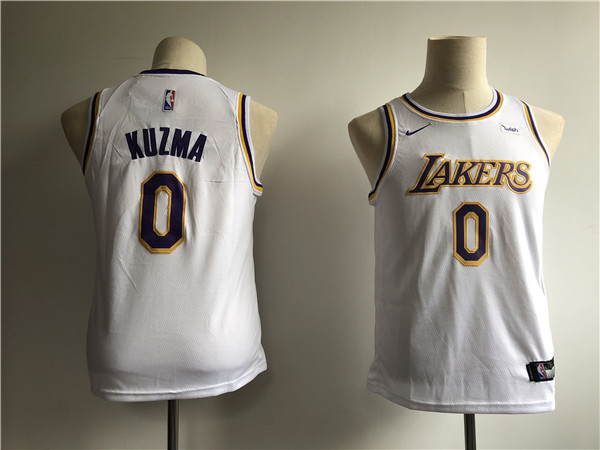 Lakers 0 Kyle Kuzma White Youth 2018 19  Swingman Jersey