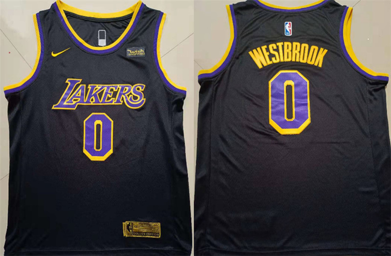Lakers 0 Russell Westbrook Black Nike Earned Edition Swingman Jersey