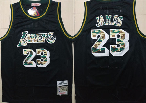 Lakers 23 Lebron James Black Camo 2018 19 Hardwood Classics Jersey