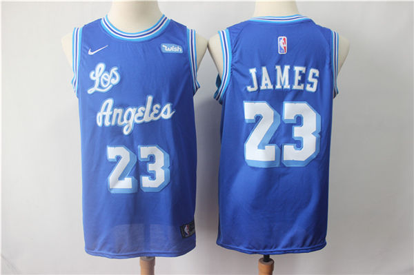 Lakers 23 Lebron James Blue Hardwood Classics Jersey