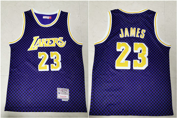 Lakers 23 Lebron James Purple Hardwood Classics Swingman Jersey