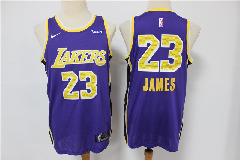 Lakers 23 Lebron James Purple Nike Swingman Jersey