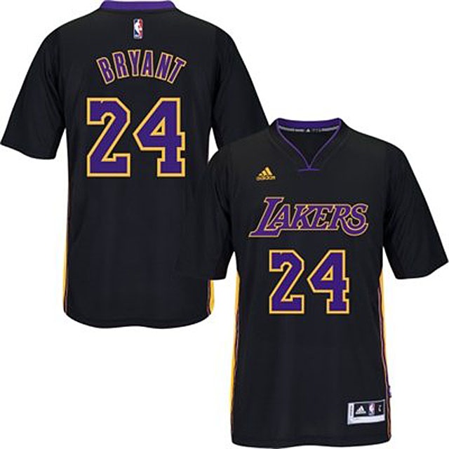 Los Angeles Lakers #24 Kobe Bryant 2014 15 Pride New Swingman Black Short Sleeve Jersey