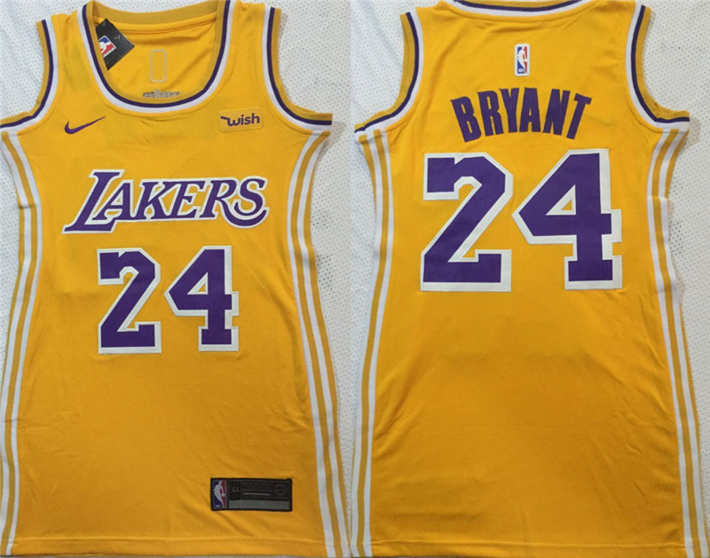 Lakers 24 Kobe Bryant Yellow Women Nike Swingman Jersey