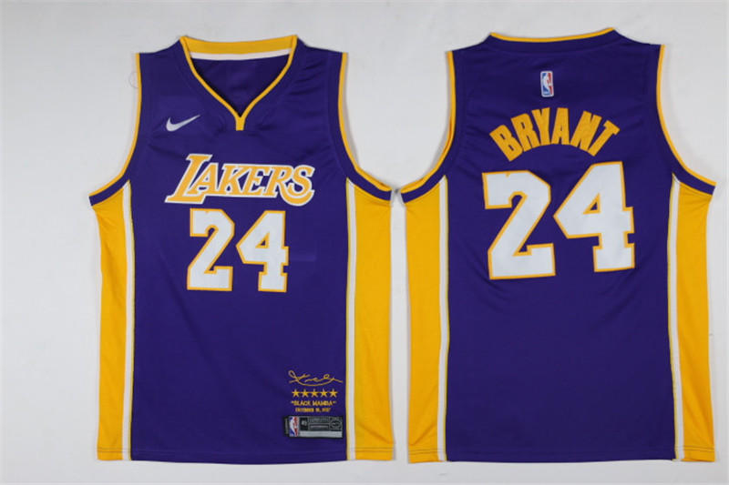 Lakers 24 kobe Bryant Purple Black Mamba Nike Swingman Jersey