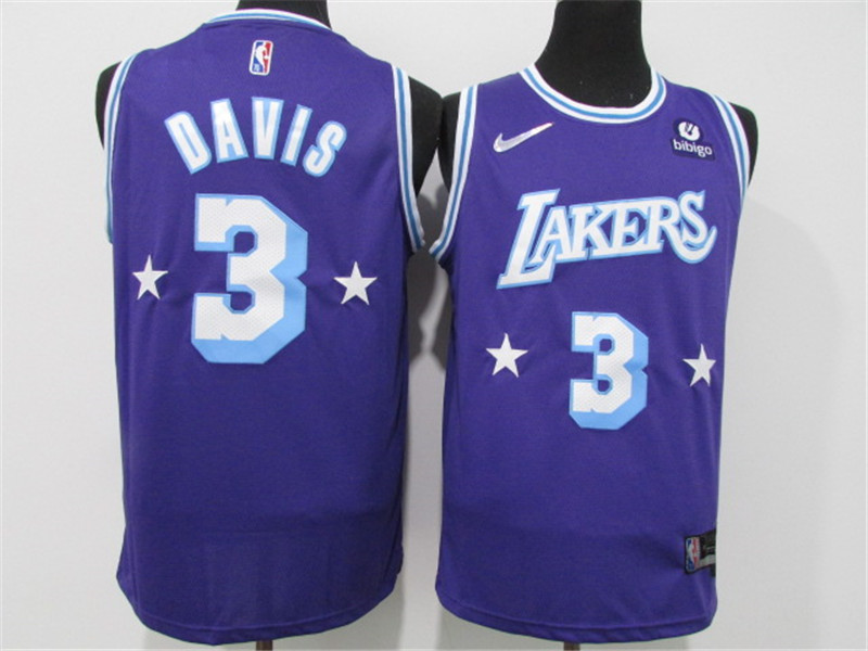 Lakers 3 Anthony Davis Purple Nike Diamond 75th Anniversary City Edition Swingman Jersey