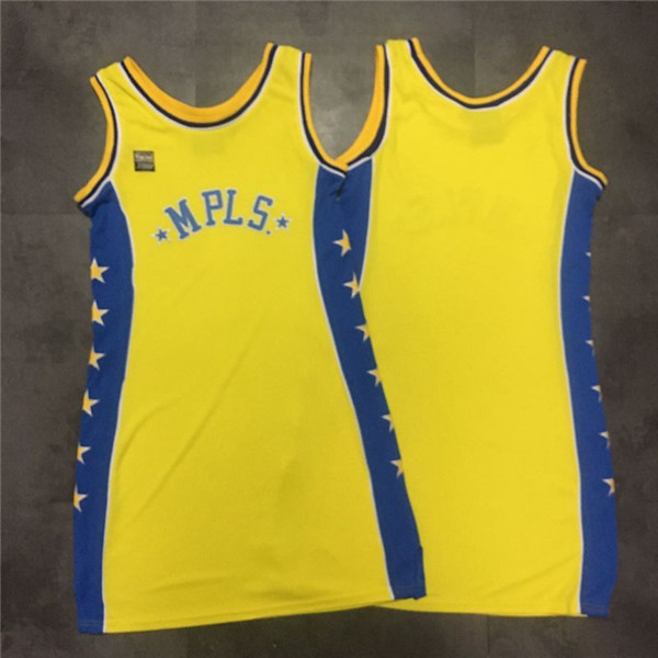 Lakers Blank Yellow Women MPLS Hardwood Classics Dress Jersey