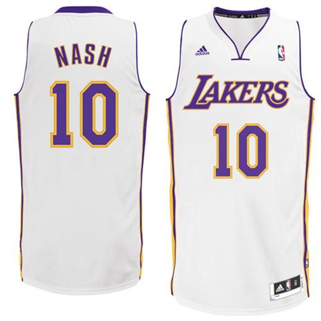 Los Angeles Lakers #10 Steve Nash Revolution 30 White Swingman Jersey