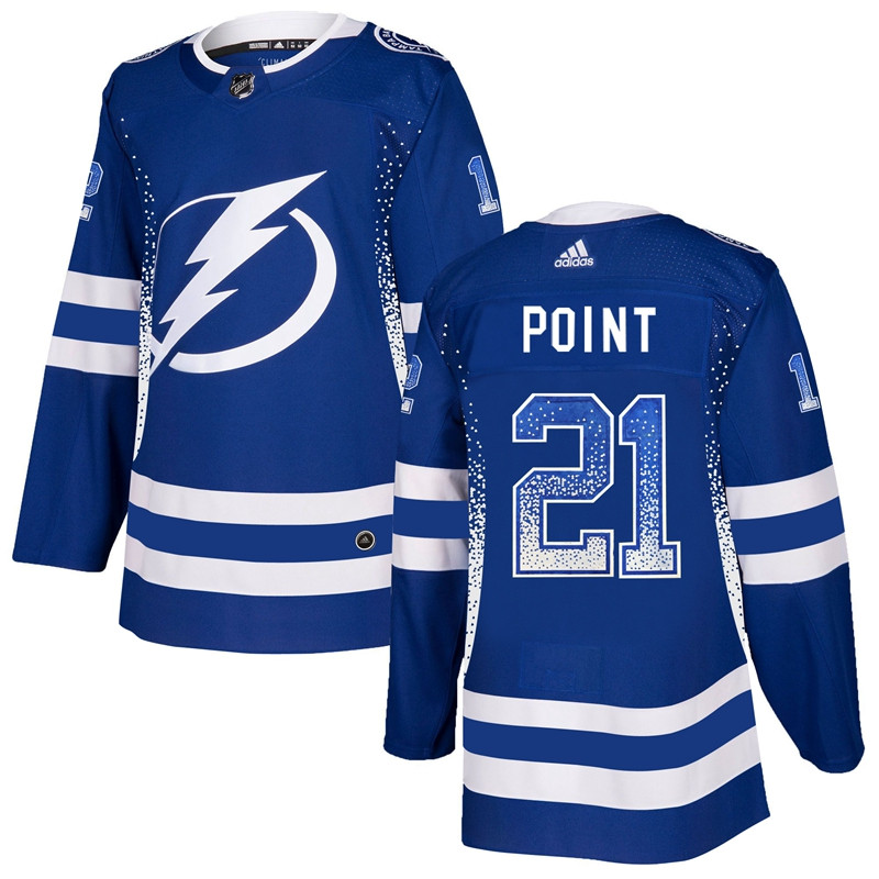 Lightning 21 Brayden Point Blue Drift Fashion  Jersey