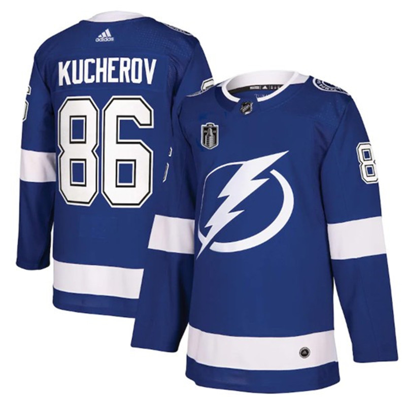 Lightning 86 Nikita Kucherov Blue 2022 Stanley Cup Final Patch Adidas Jersey
