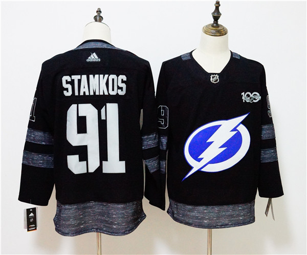 Lightning 91 Steven Stamkos Black 1917 2017 100th Anniversary  Jersey