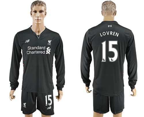 Liverpool 15 Lovren Away Long Sleeves Soccer Club Jersey