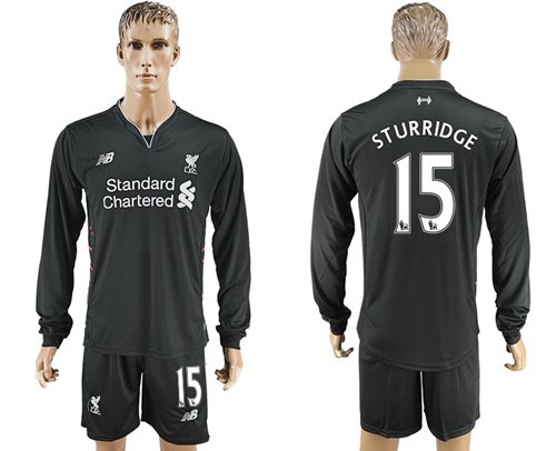 Liverpool 15 Sturridge Away Long Sleeves Soccer Club Jersey