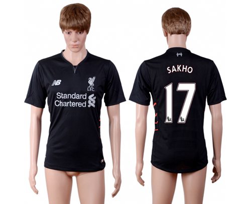 Liverpool 17 Sakho Away Soccer Club Jersey