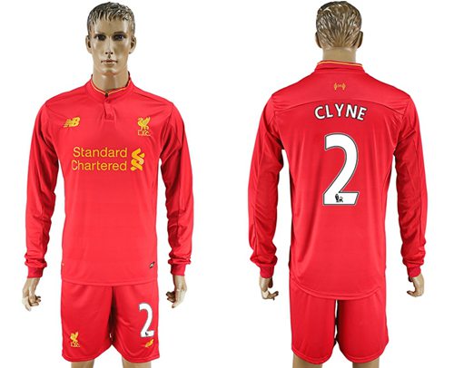 Liverpool 2 Clyne Home Long Sleeves Soccer Club Jersey