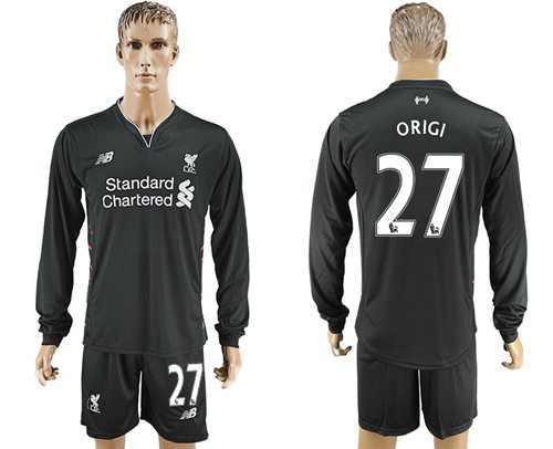 Liverpool 27 Origi Away Long Sleeves Soccer Club Jersey