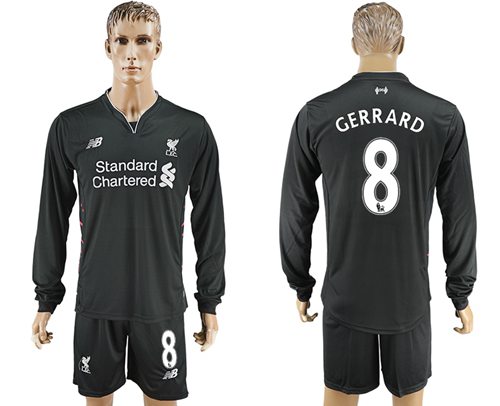 Liverpool 8 Gerrard Away Long Sleeves Soccer Club Jersey