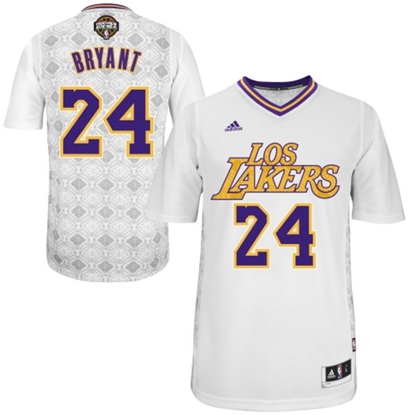 Los Angeles Lakers 24 Kobe Bryant 2014 Noches Enebea Swingman White Jersey