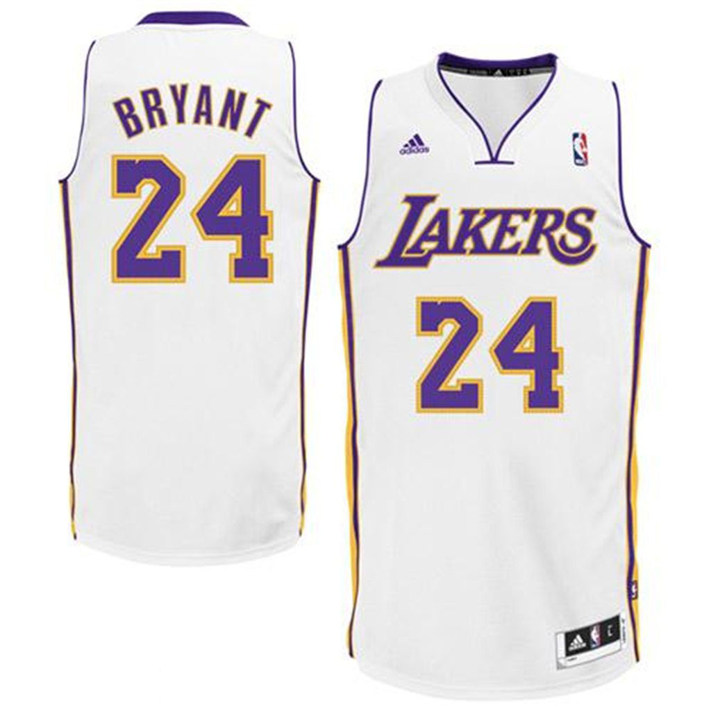Los Angeles Lakers 24 Kobe Bryant Revolution 30 Swingman Home White Jersey