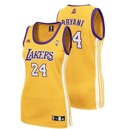 Los Angeles Lakers 24 Kobe Bryant Swingman women Yellow Jersey
