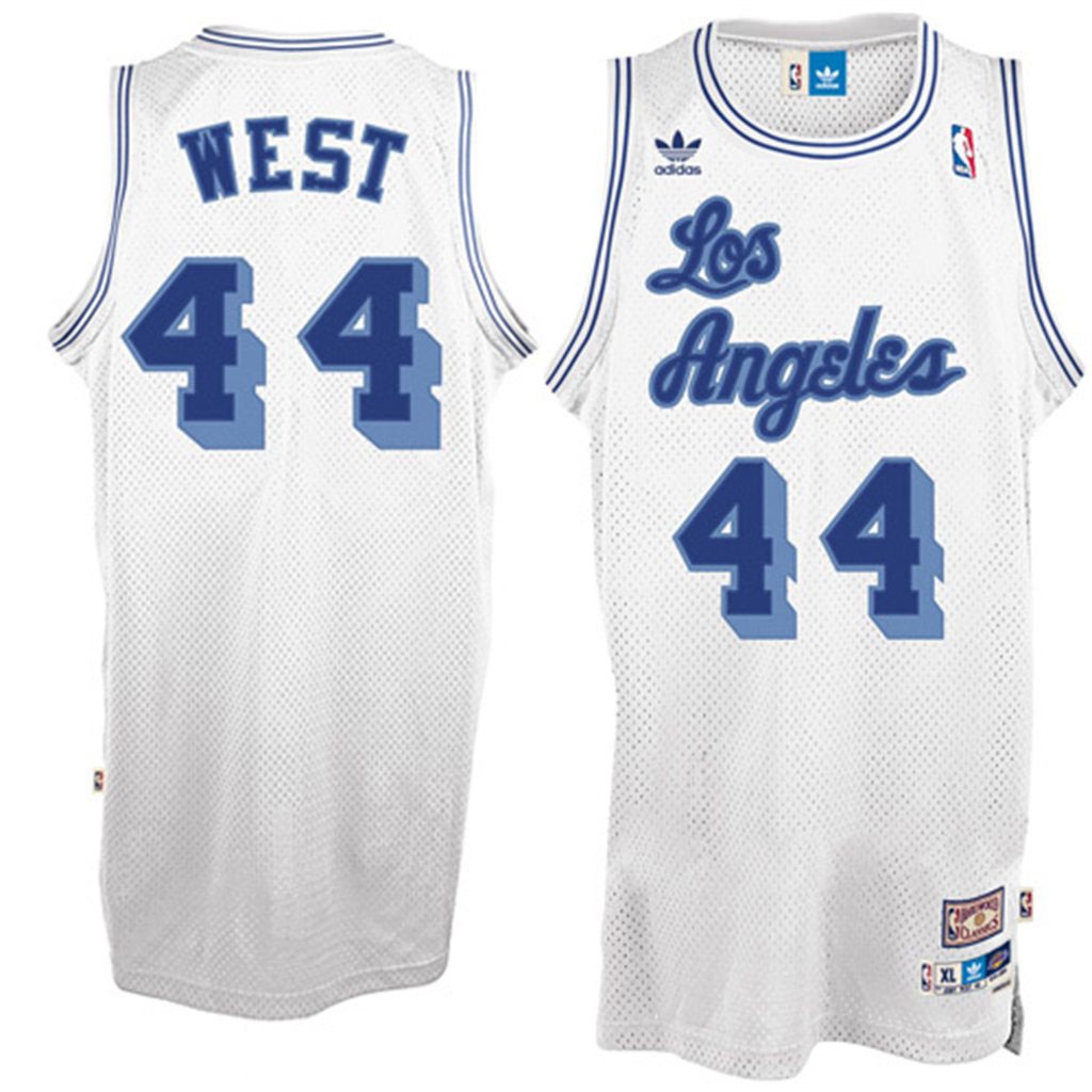 Los Angeles Lakers #44 Jerry West Swingman Throwback White Jersey