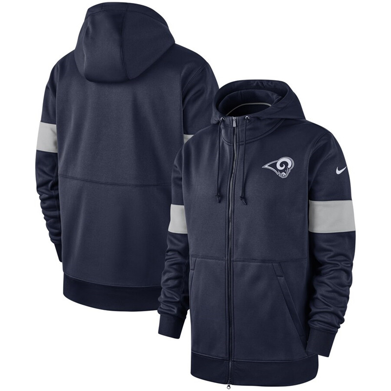 Los Angeles Rams Nike Sideline Performance Full Zip Hoodie Navy