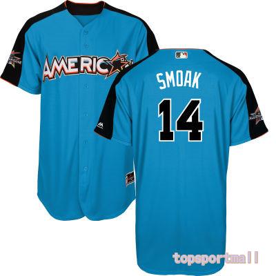 MLB American League 14 Justin Smoak Blue 2017 All Star Baseball Jerseys