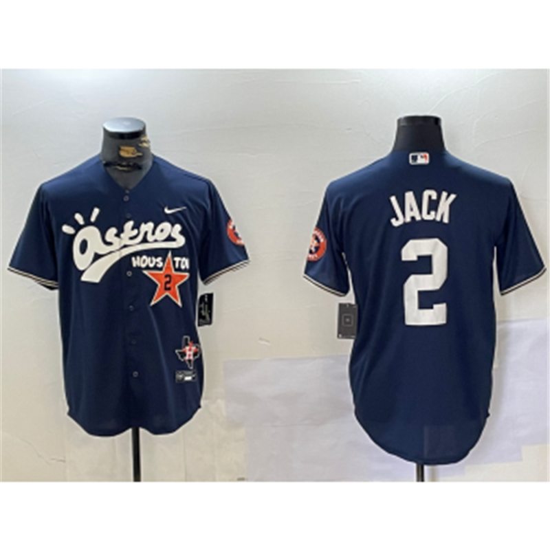 MLB Astros 2 Jack Navy Nike Cool Base Jersey
