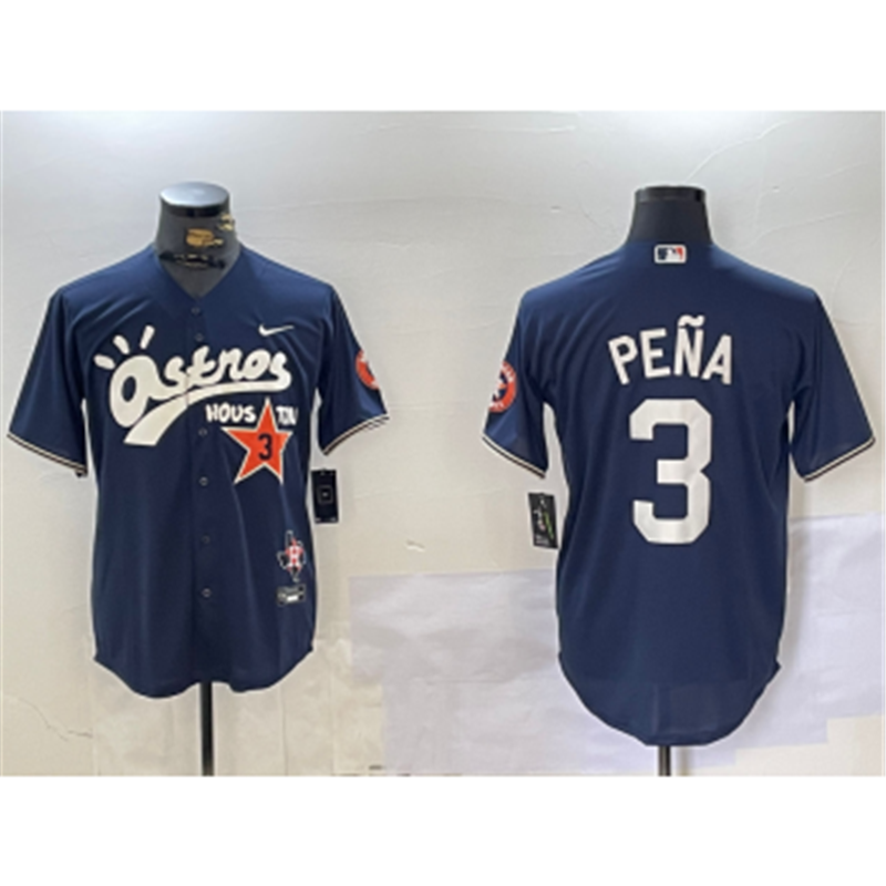 MLB Astros 3 Pena Navy Nike Cool Base Jersey