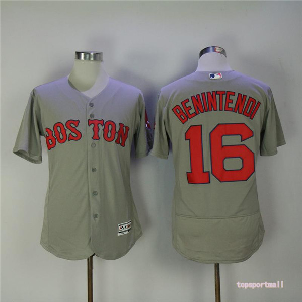 MLB Boston Red Sox 16 Andrew Benintendi Gray Flexbase Baseball Jersey