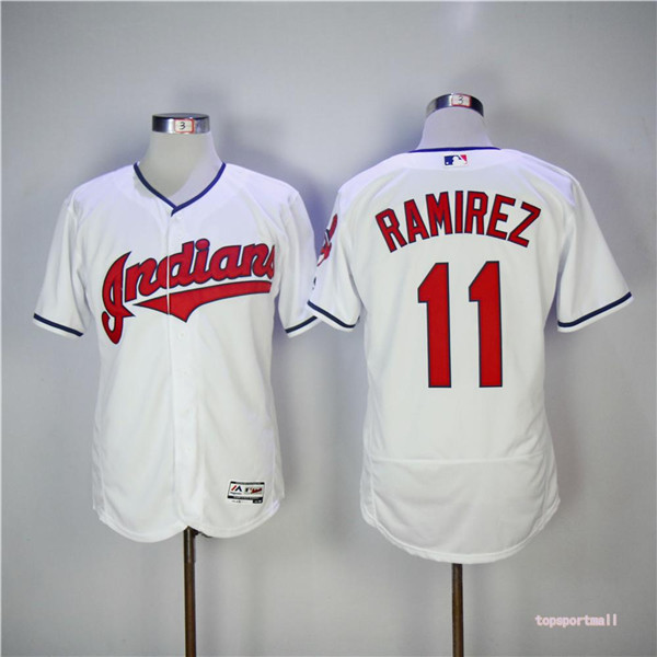 MLB Cleveland Indians 11 Jose Ramirez White Flexbase Baseball Jersey