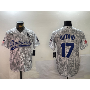 MLB Dodgers 17 Shohei Ohtani Camo Nike Cool Base Jersey