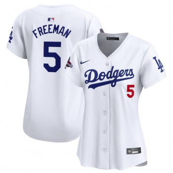 MLB Dodgers 5 Freddie Freeman Royal 2024 World Series Champions Nike Cool Base Jersey