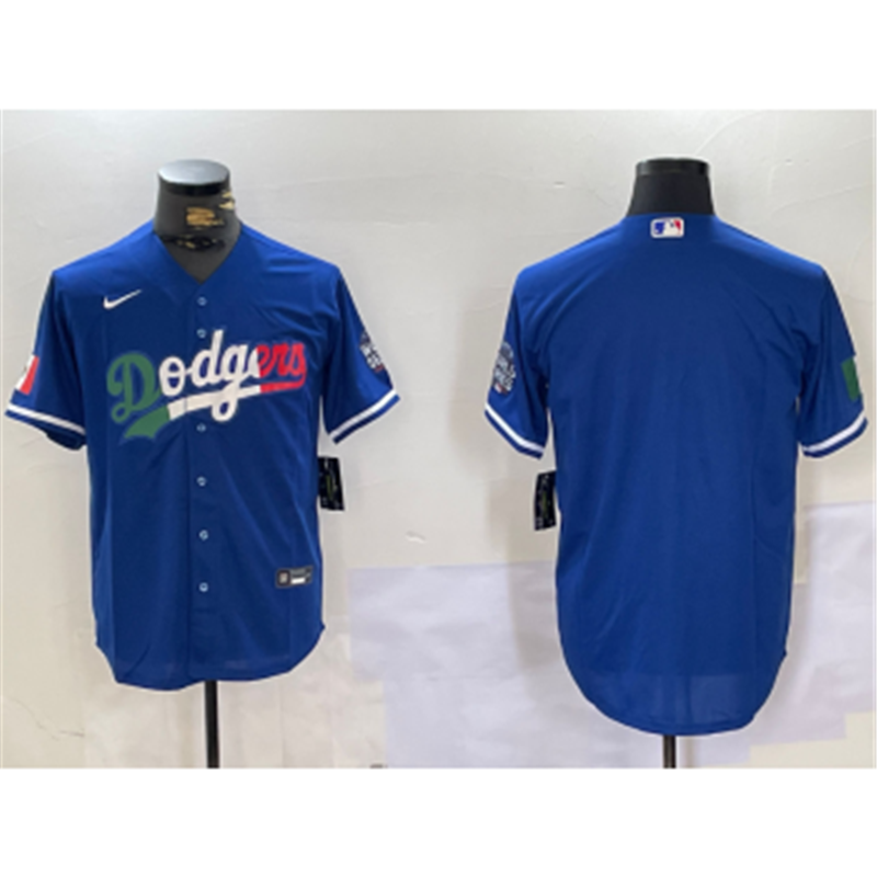 MLB Dodgers Blank Blue Nike Cool Base Jersey