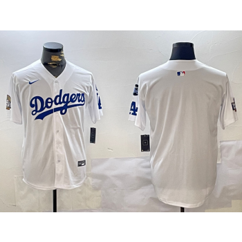 MLB Dodgers Blank White 2024 World Series Nike Cool Base Jersey