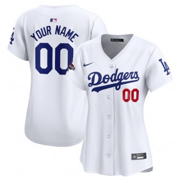 MLB Dodgers Customized White 2024 World Series Champions Cool Base Women Jersey