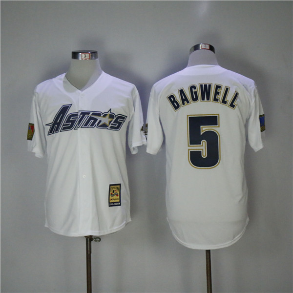 MLB Houston Astros 5 Jeff Bagwell White Baseball Jerseys