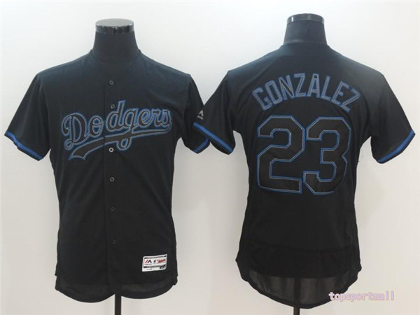 MLB Los Angeles Dodgers 23 Kirk Gibson Black Ice Flexbase Baseball Jersey