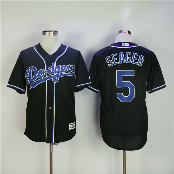 MLB Los Angeles Dodgers 5 Corey Seager Black Cool Base Baseball Jerseys