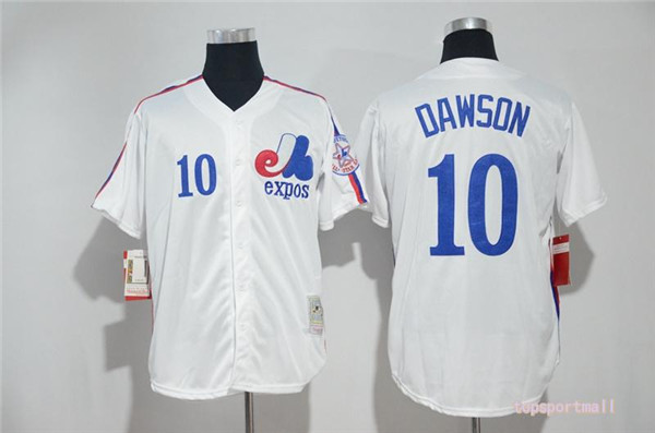 MLB Montreal Expos 10 Andre Dawson White Cool Base Baseball Jersey