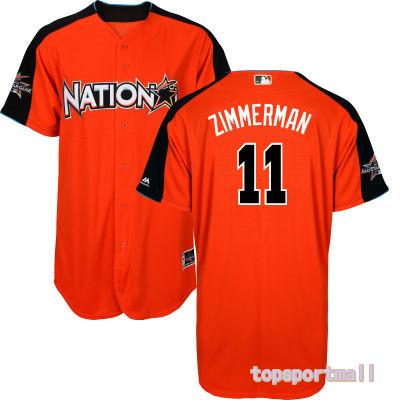 MLB National League 2017 All Star 11 Ryan Zimmerman Orange Baseball Jerseys