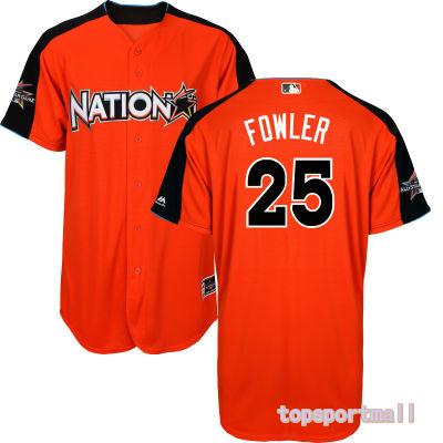 MLB National League 2017 All Star 25 Dexter Fowler Orange Baseball Jerseys