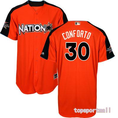 MLB National League 2017 All Star 30 Michael Conforto Orange Baseball Jerseys