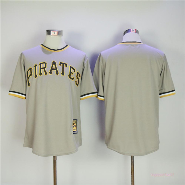 MLB Pittsburgh Pirates Blank Gray Pullover Throwback Baseball Jerseys