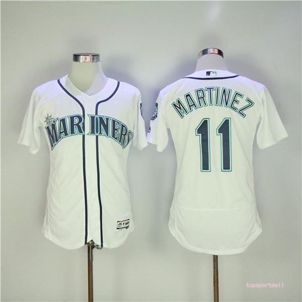 MLB Seattle Mariners 11 Edgar Martinez White Flexbase Baseball Jerseys